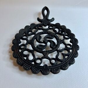 Vintage Footed Black Iron "Heart" Trivet